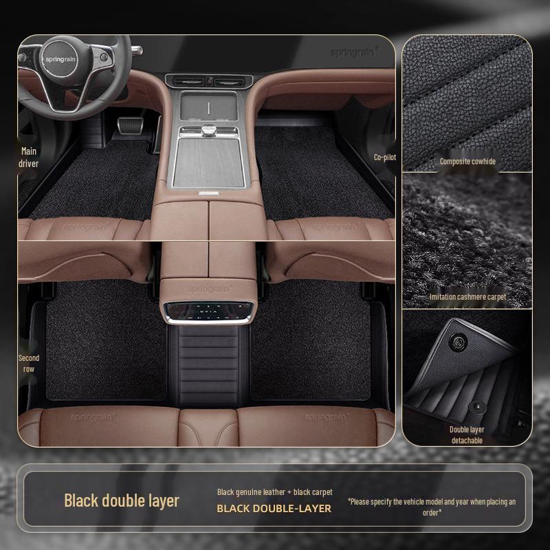 Mercedes-Benz Genuine Leather Full Surround Floor Mats for E-Class, C-Class, S-Class, G-Class, EQC, EQE, GLS, GLE 450 AMG.