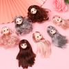 30CM Doll Head With Long Curly Hair Straight Wig For 16cm Dolls Accessories Removable Joint Toys DIY Head For 1/6 BJD Dolls