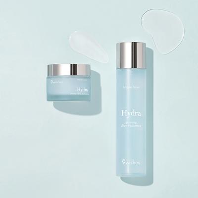NINE WISHES Hydra Toner 150ml + Hydra Ampule Cream 50ml Set