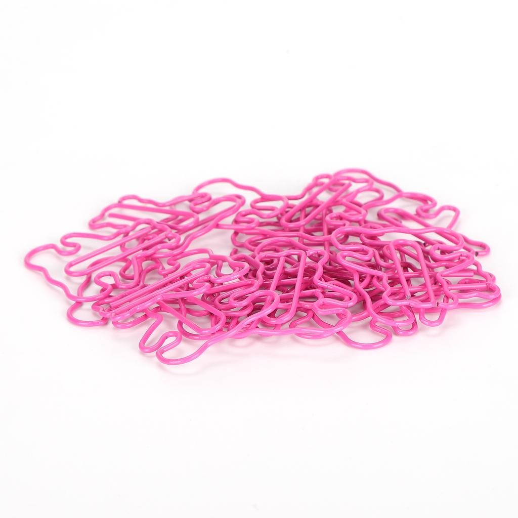 20PCS   Plastic Coated Wire Paperclip Bear Shape Bookmark Clip File Notebook Holder