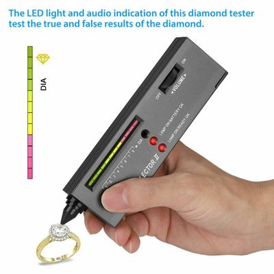 Diamond Tester With LED Lights Audio Indicators Battery Powered Jewelry Gemstone Testing Tool Precision Electronic Instrument