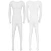 Mens Solid Color Bodystocking Long Sleeve Stretchy Bodysuit with Bulge Pouch Nightwear Underwear