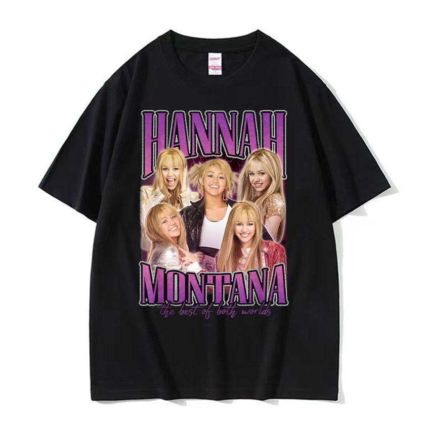 New Hannah Montana Logo T Shirt Men Women Summer Casual Short Sleeve Tee Shirt Unisex Fashion Aesthetic Trend Tshirt Streetwear