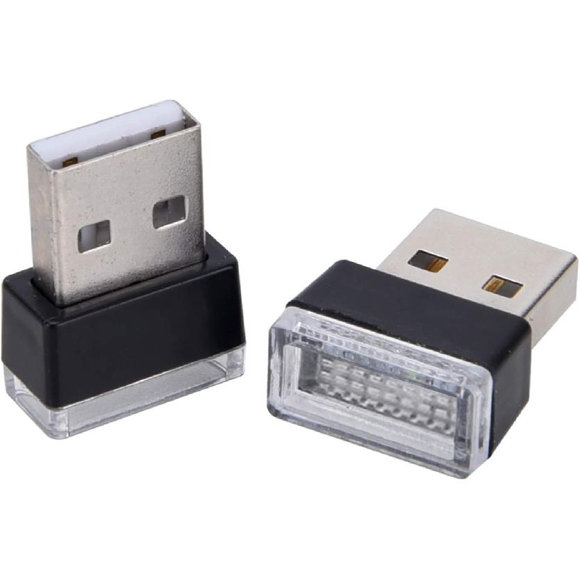 Febrytold Red Universal Mini USB LED Car Interior Ambient 2 Pcs | Resistant to Dust and Splashes, Easy to Clean. The Vehicle Lights up When Powered