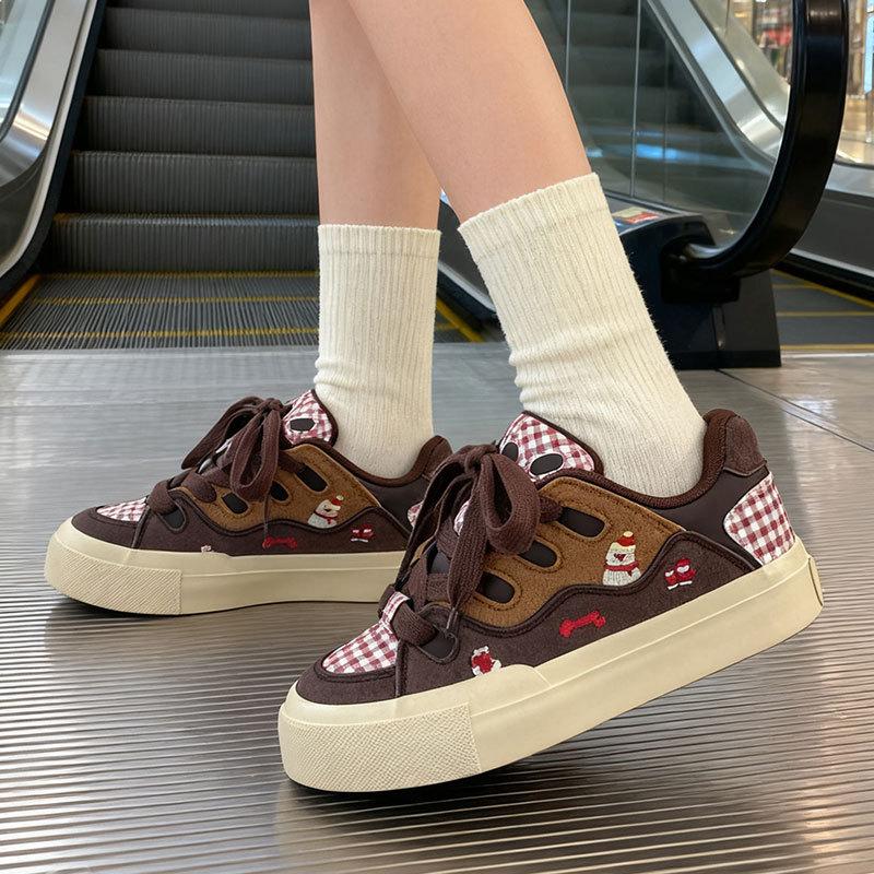 Plateau Sportliche Freizeitschuhe Kinder 2025 Herbst Neu Beliebt Vielseitig Leicht Plateau Dad Shoes Board Schuhe Damenschuhe