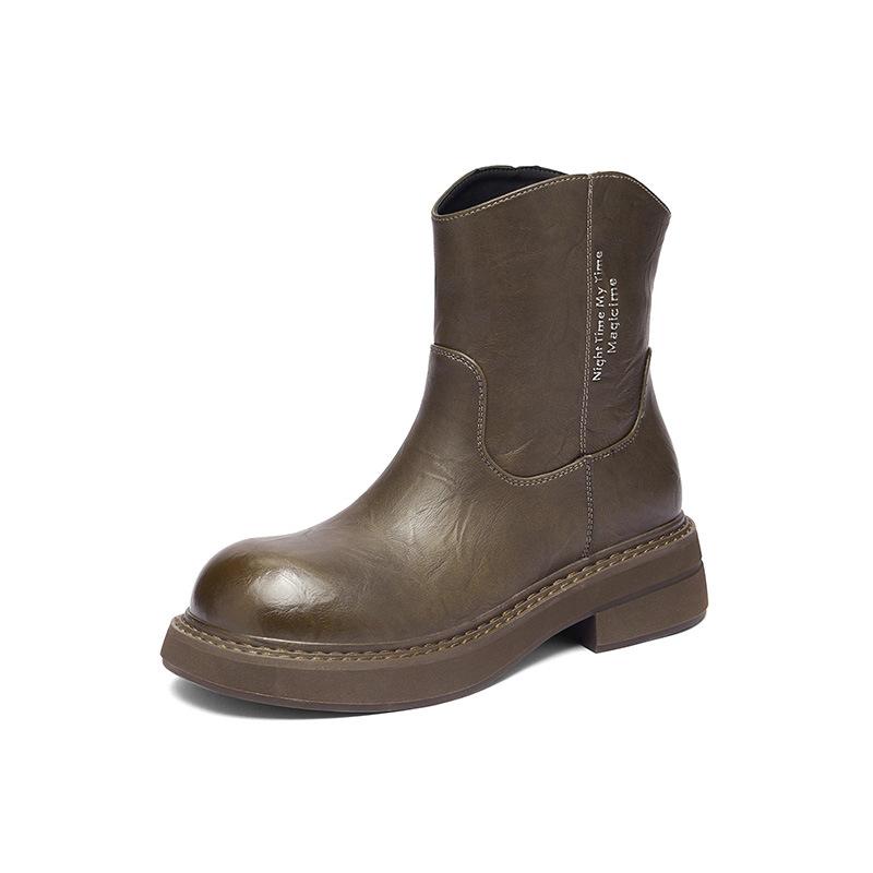 Augustine Martin boots women's 2025 new autumn British style short boots thick-soled casual black commuter single boots