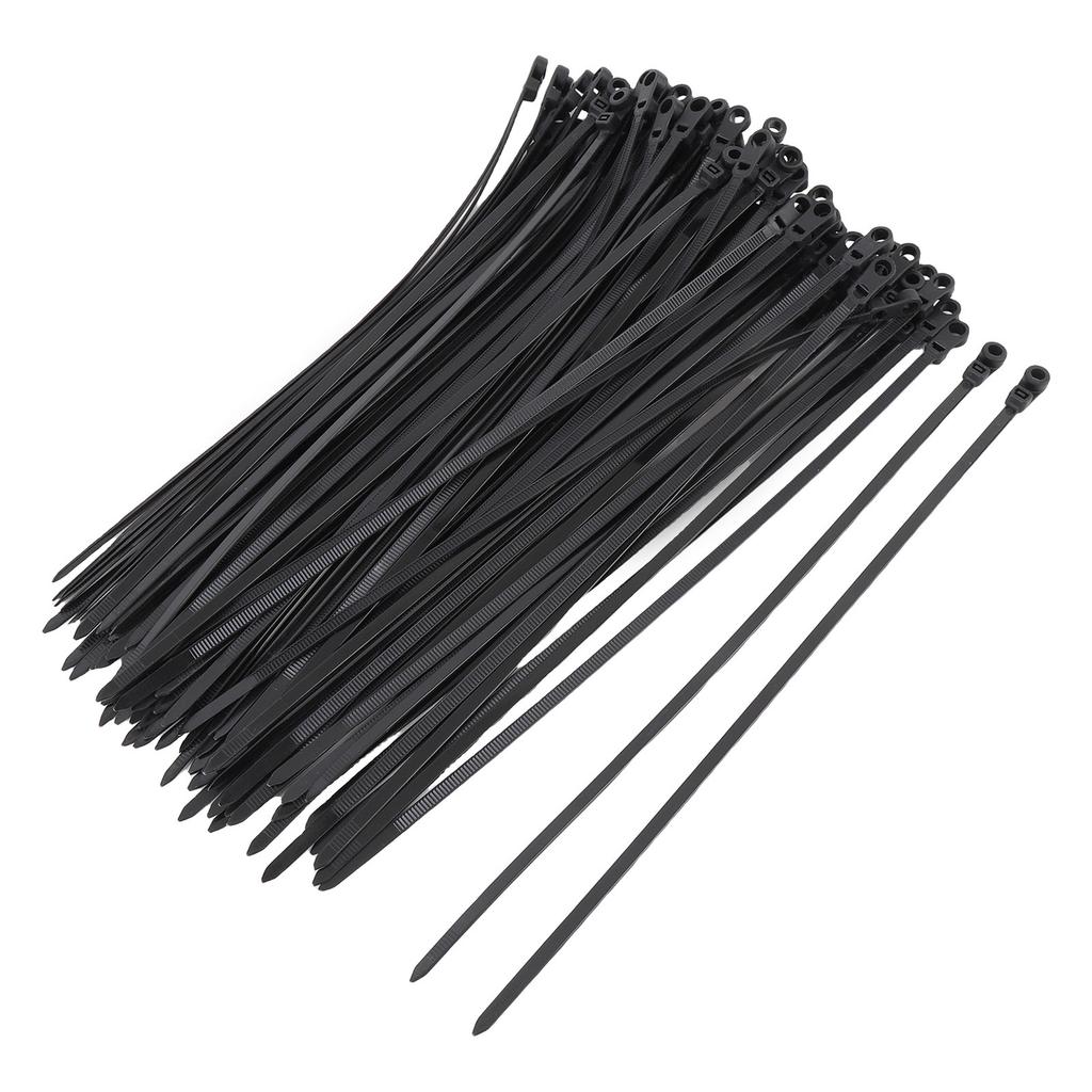 100 Set Cable Tie Set Plastic Black Cable Tie with Screw Mounting Hole for Installations