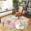 1pc Llama Forest Round Chair mat Area Rug - Non-Slip, Floor Mat for Office, Bedroom, and Indoor Decor -1002049