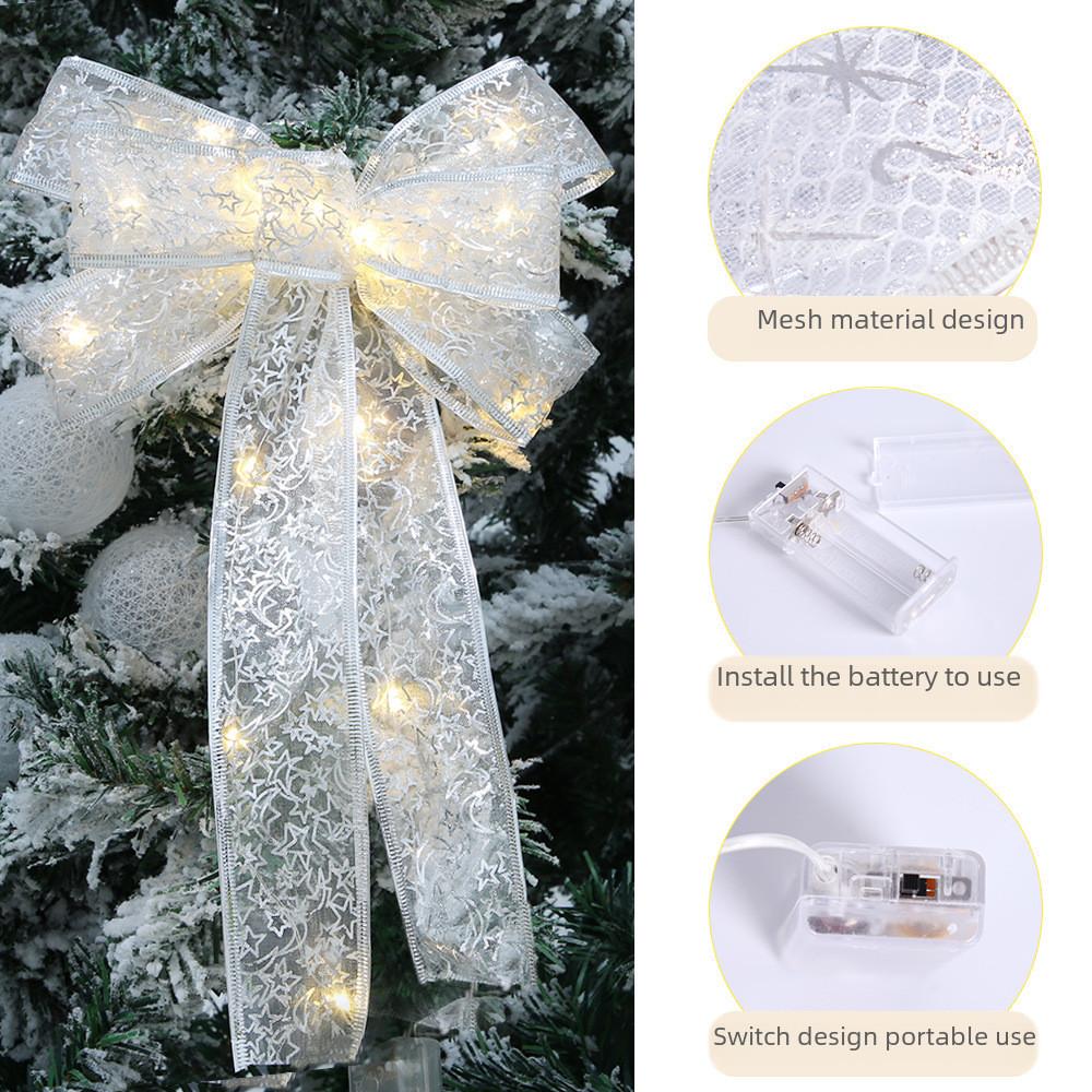 Dual Layer Charming Christmas Ribbons With Warm Lighting For Beautiful Tree Accents