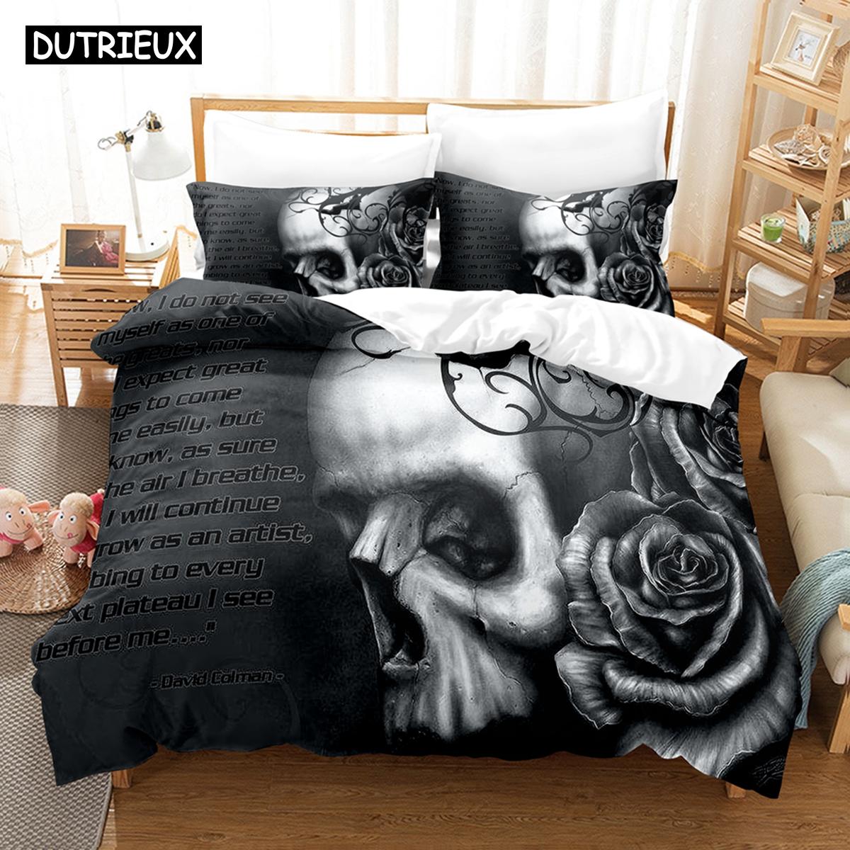 

3D The Skeleton Постельное белье Пододеяльник Комплект с наволочкой Твин Полный Queen King Постельное белье Постельное белье EU single(135x200cm)