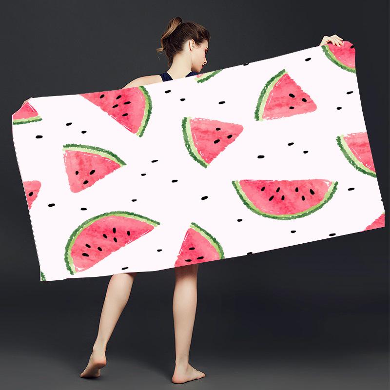 Ultra-Fine Quick-Dry Tie-Dye Beach Towel: Double-Sided Plush, Printed, Fashionable Swim Towel for Adults