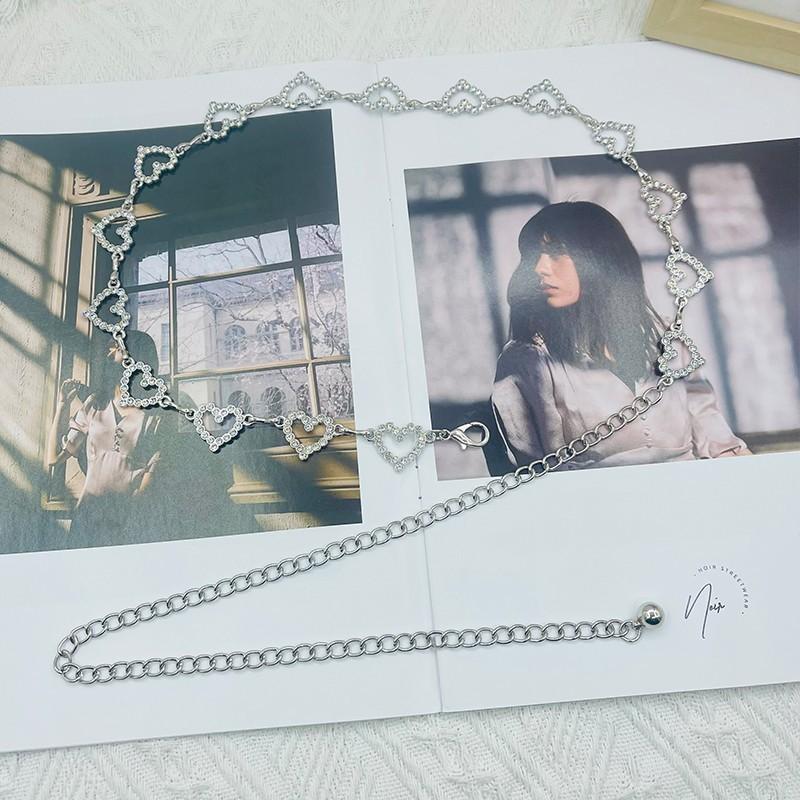 

Womens Stylish Metal Waist Chain With Heart Pendant For Dress And Pants серебряный