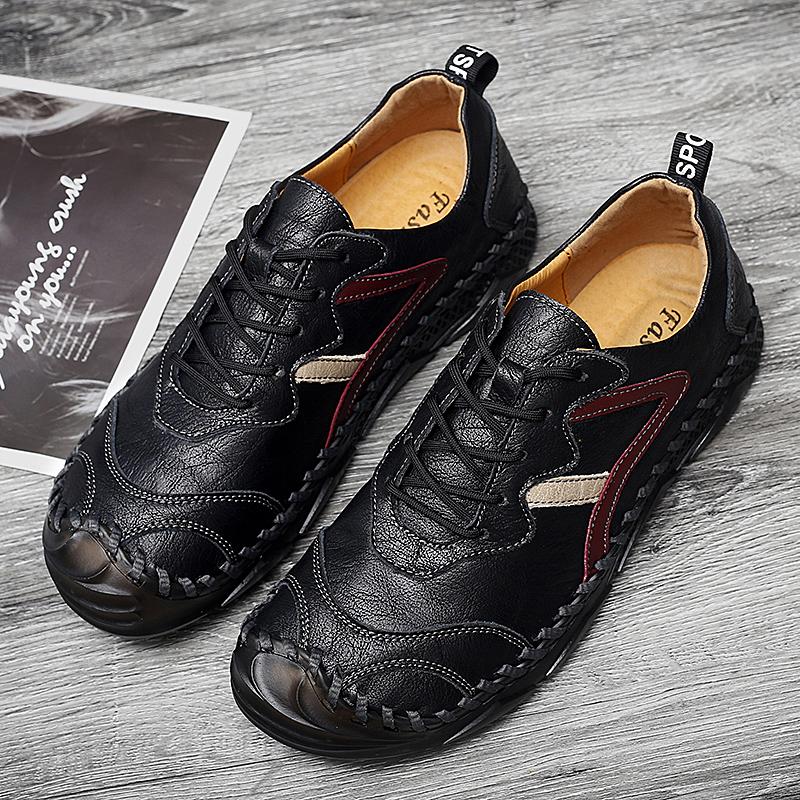 New Genuine Leather Mens Casual Shoes Fashion Lace Up Business Oxford Shoes for Men Outdoor Walking Sport Shoes Tennis Masculino