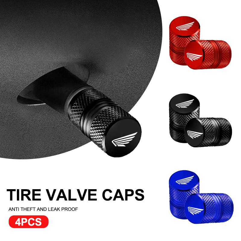 4Pcs Metal Car Tire Valve Cover Wheel Stem Dustproof Air Cap Case For Honda CBR 125R 954 600 650F 650R 1100XX 1000F 600RR 1000RR