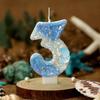Gradual Change Blue Ocean Shell Digital Birthday Candle, Creative Birthday Party Cake Decorations, 520 Anniversary Candle