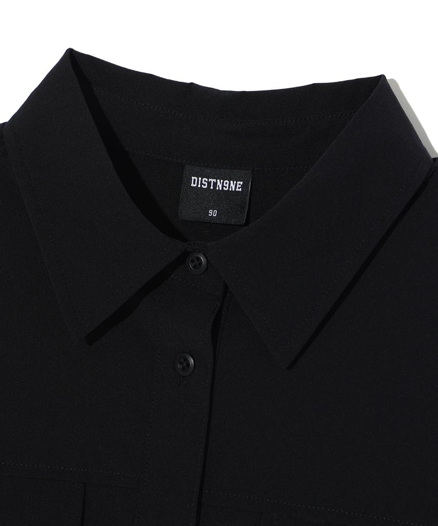 Dist Nine Pocket Short Sleeve Collared Dress Black (Lp2Of221-076)