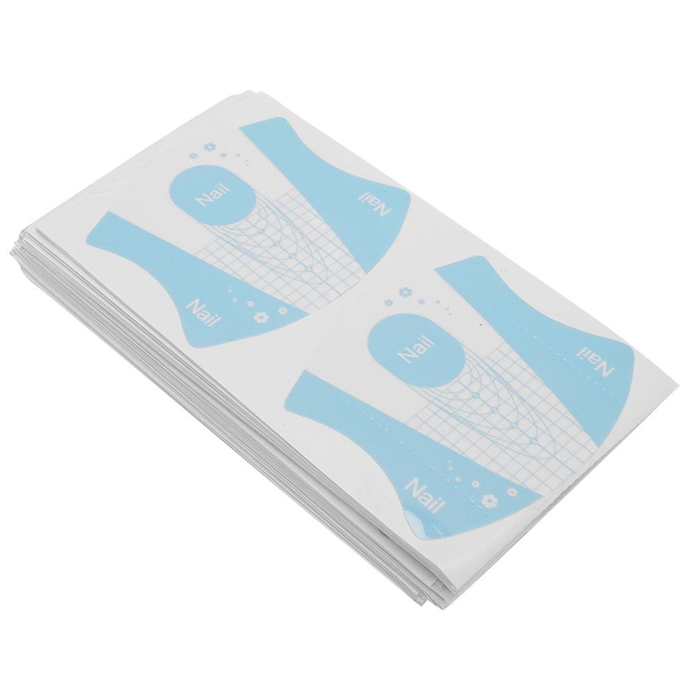 100Pcs Nail Art Form Nail Extension Sticker Manicure Accessory UV Gel Form for WomenBlue