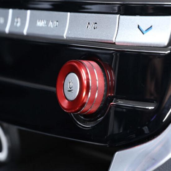 For Jaguar F-pace 1X Red Alloy 2017- Center Console Volume Control Knob Ring