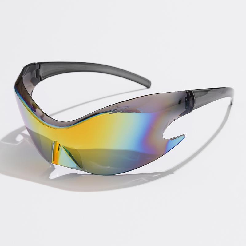Luxury Brand Sports Punk Y2K Sunglasses UV400 Unisex One Piece Goggles for Cycling Hip Hop Shades