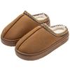 Unisex Suede Lace Warm Cotton Slippers with EVA Sole for Indoor/Outdoor Use