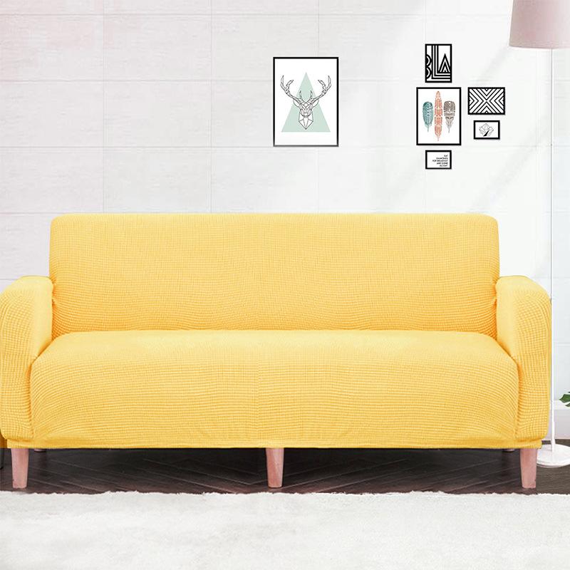 New High Elasticity Sofa Cover Fabric All Season Universal Knitted Sofa Cover Thickened Simple Solid Color Soft and Comfortable