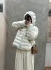 Women's light down cotton clothes, winter new fashion casual hooded ribs cotton clothes jacket