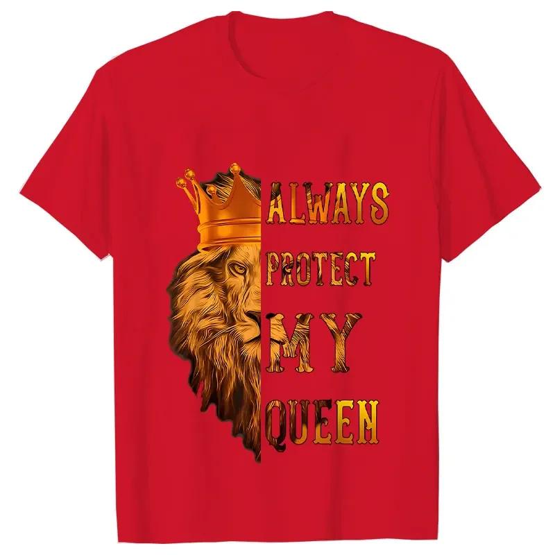 Lví král a královna párové tričko Láska Top Móda Krátký rukáv Pár Oblečení Korejské Oversized Tričko Láska Ženy Muži Top Trička