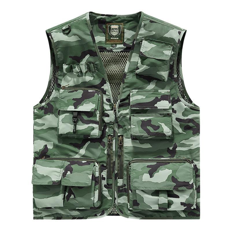 Vest Thin Men's Outdoor Multi-Pocket Fishing Photography Vest Vest Vest Vest Printed Tooling