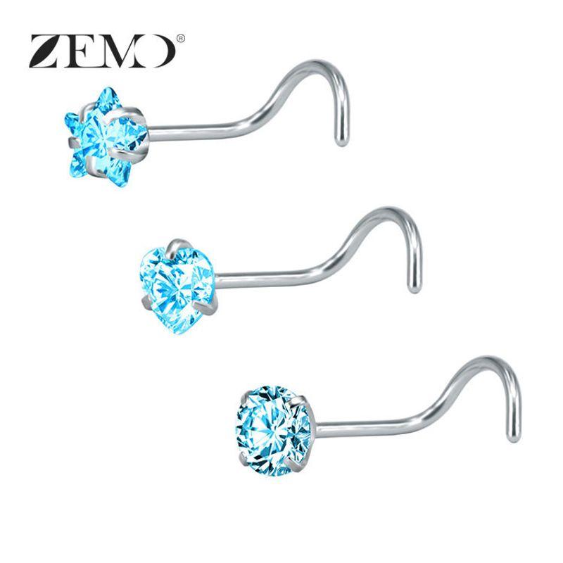 Nose Stud Super Flash Zircon Mini Small Diamond Girl Sexy Nightclub Stylish Fashion Puncture Trendy Cool Man Nose Studs Pin
