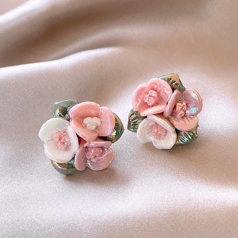 Fashion Korean Women Retro Purple Drip Glaze Earrings Women for Delicate Earrings Luxury Couple Engagement Jewelry Gift