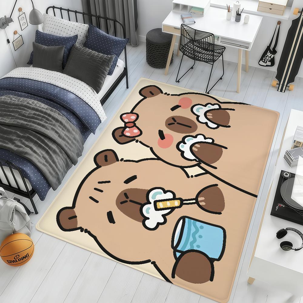 cartoon cute funny art Capybara hogar Bedside Rug Kitchen Bath Floor Mat Hallway Balcony Carpet Entrance Doormat Decor Home