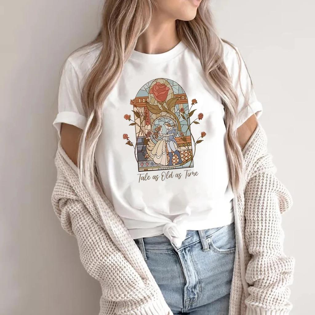 Tale As Old As Time T-shirt Princess and Prince Shirt Family Amusement Park Vacation Fashion Top Magical Kingdom Short Sleeve