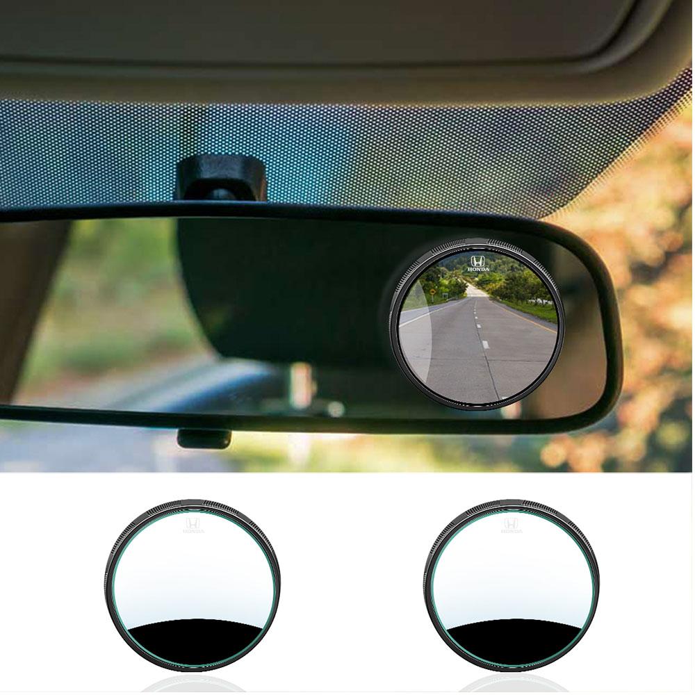 2pcs Wide Angle Car Auxiliary Rearview Mirrors HD Suction Cup Small Round Mirror For Honda Mugen Power Civic Odyssey Accord