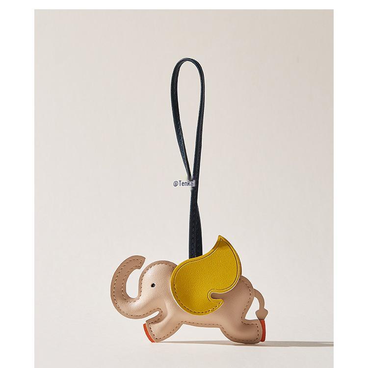 Playful Leather Dumbo Bag Charm Pendant
