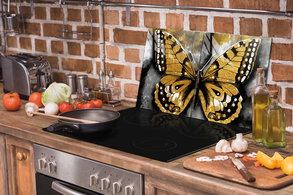 SZKLANA PŁYTA i DESKA DO KROJENIA 100x52 MOTYL