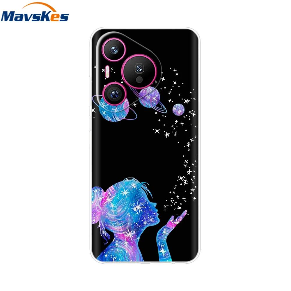 For Huawei Pura 70 Pro Case Pura 70 Clear Back Cover Pretty Girl Bumper Soft TPU Funda For Huawei Pura 70 Pro+ Pura70 Ultra Capa
