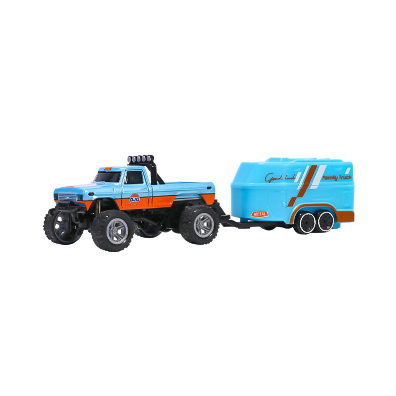 Non-Toxic Mini Rc Car 1/64 Scale Mini Remote Control Monster Truck With Trailer 2.4Ghz & App Remote Control Rechargeable Alloy Shell Mi