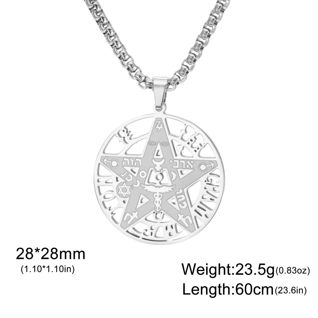 Tetragrammaton Pentagramm Halskette für Damen Herren Pentakel Anhänger Stern Hexe Wicca Heidnisch Hexen Schmuck Sterne Halsketten Geschenke