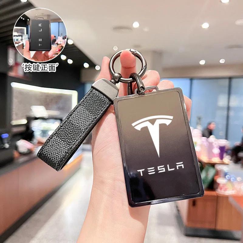 Car Sticker Tesla Car Key Card Holder Cover Protector Holder Diamond Keychain for Tesla Model 3 X Model S Y Roadster P75D P85D P