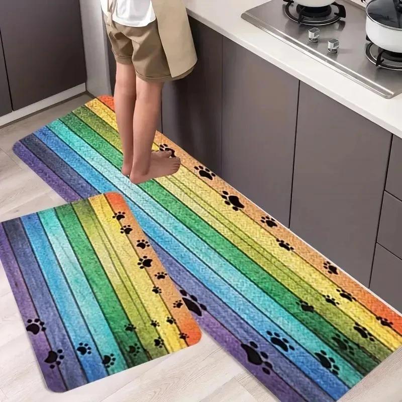 1PC Jigsaw Cats Pattern Door Mats Kitchen Rugs Non-Slip Pop Design Living Room Rugs Bath Mat Carpet for Home Sink Laundry Decor
