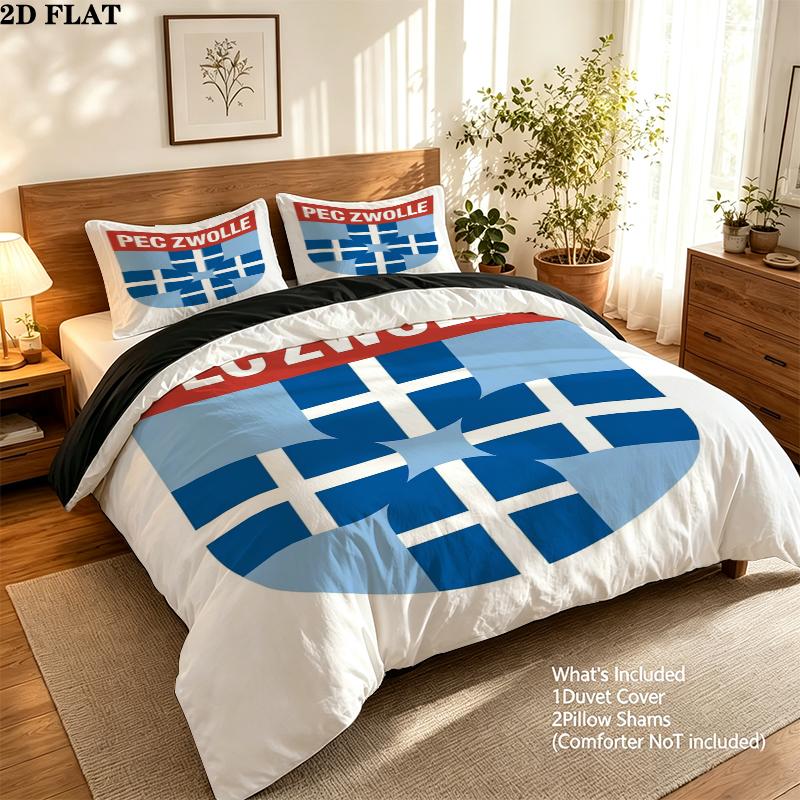Pec Zwolle Pattern Bedding uilt Set uilt Cover Pillowcase Home Decoration Birthday Gift (1 * duvet cover + 2 * pillowcase without core)