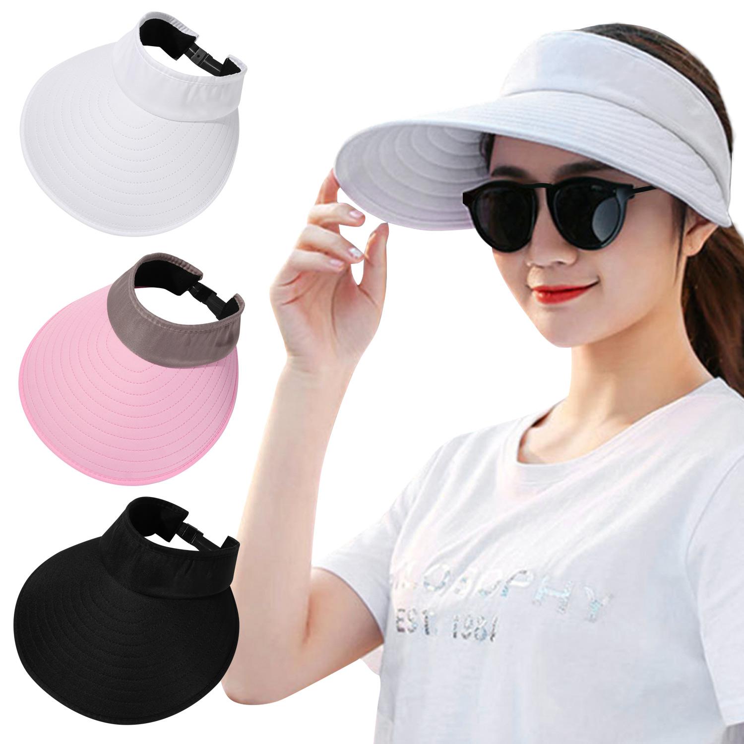

3 Pieces Lightweight Casual Portable Wide Brim UV Protection Beach Cap Sun Visor Golf Hat Sports Hat