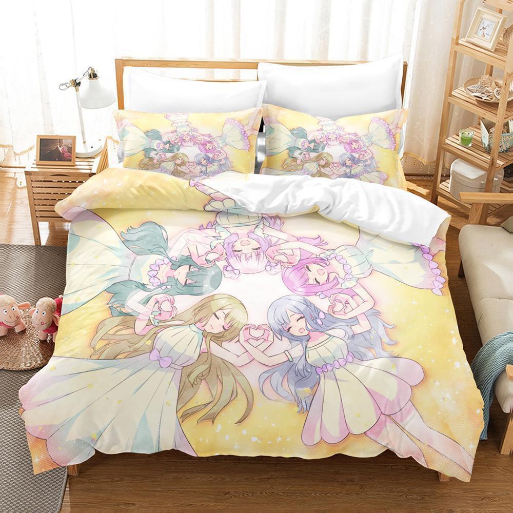 Assault Lily Bouquet Bedding Set Single Twin Full Queen King Size Bed Set Adult Kid Bedroom Duvet Cover Sets Anime Bed Sheet Set