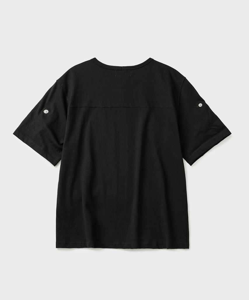 HOOVES Roll-Up Sleeve Crop Short Sleeve Tee [Black]