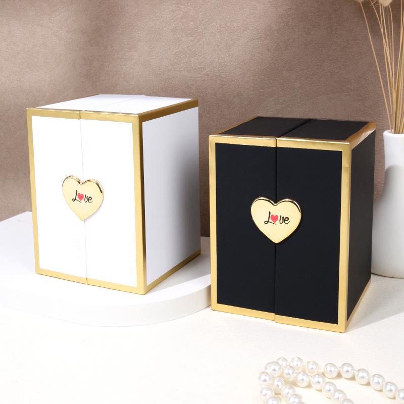 Little Bear Rose Necklace Box: Elegant Light Luxury Preserved Flower for Valentine's & Mother's Day