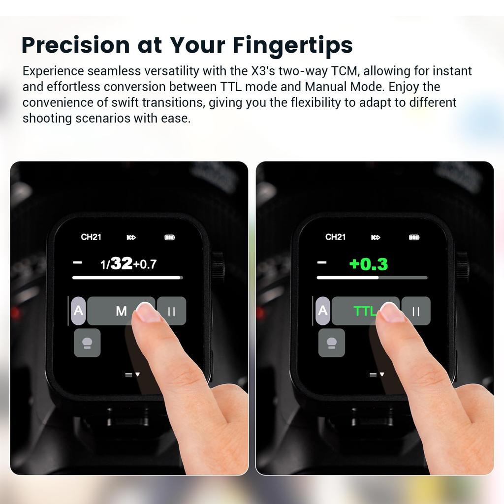 Godox Wireless Flash Trigger with OLED Rechargeable Hot Godox X Wireless and TCM Compatible with Olympus and Panasonic and Technical Approval X3-O