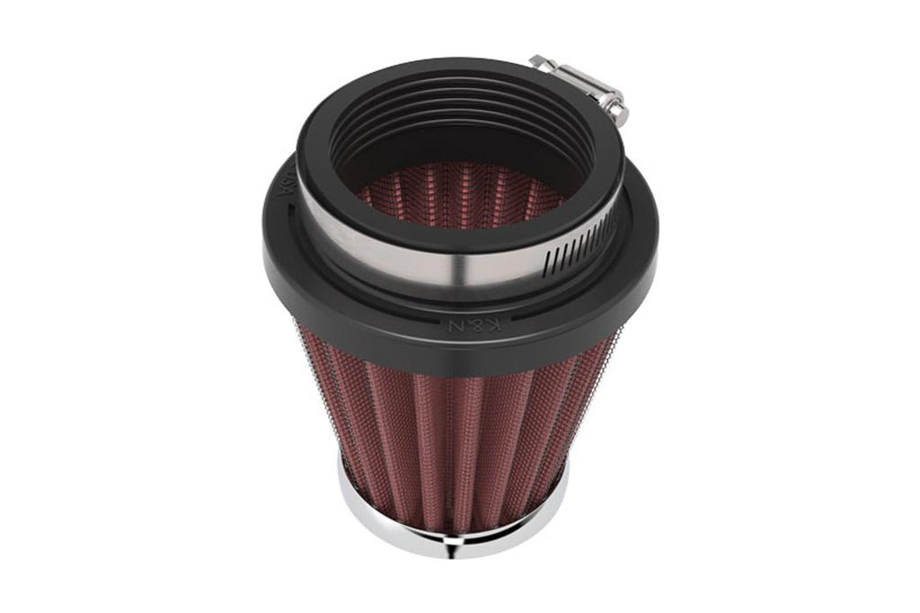Custom Round with End Universal Fit K&N RC-1060 Filter, Taper, 49mm, Chrome-Plated Caps,