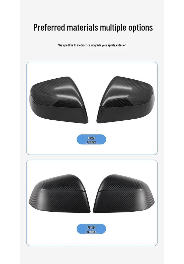Tesla Model Y Real Carbon Fiber Rearview Mirror Protective Cover