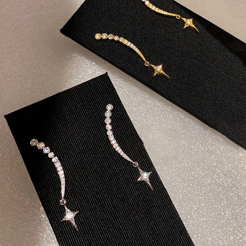 Silver Needle Zircon Mango Pendant Earrings Personalized Fashion Design Sense Niche Earrings Light Luxury High Sense Earrings