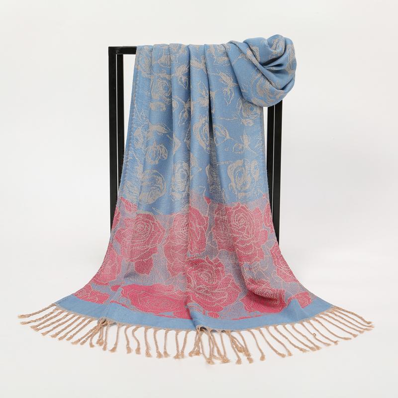 Luxusní značka podzimní kašmír pašmínový šátek Dámská zavinovačka Teplé zimní šátky Designový potisk Dámský hidžáb šátek Foulard Šál